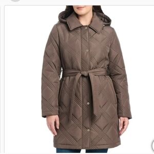 Jones New York Women's Belted Quilt Jacket, Nwt